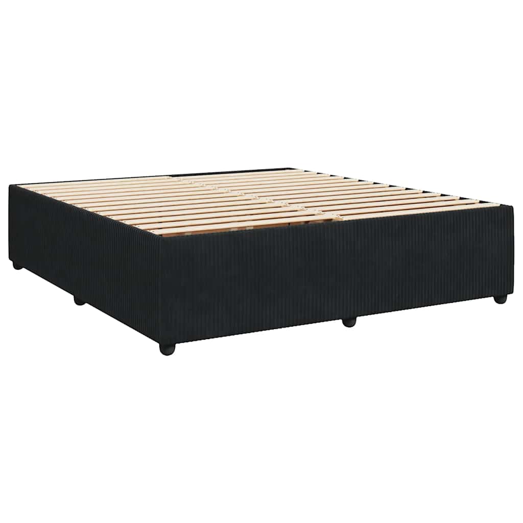 Boxspringbett Samt mit LED-Beleuchtung 180x200 cm Schwarz