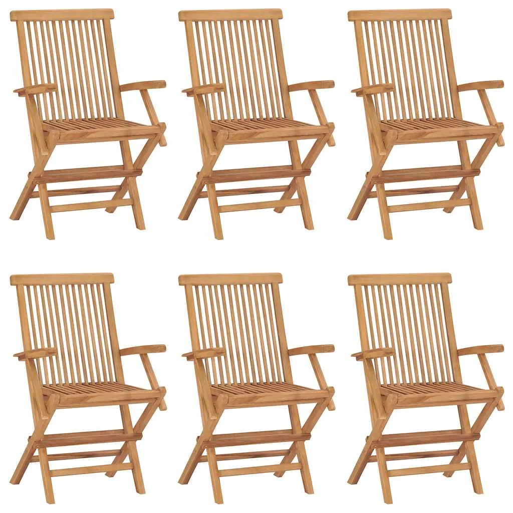 Klappstühle, 6 Stück, Massivholz Teakholz