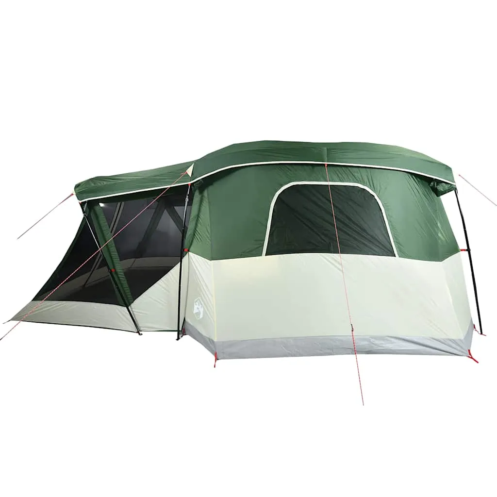 Campingzelt Grün 515x370x220 cm wasserdicht mit Vorzelt und Überzelt