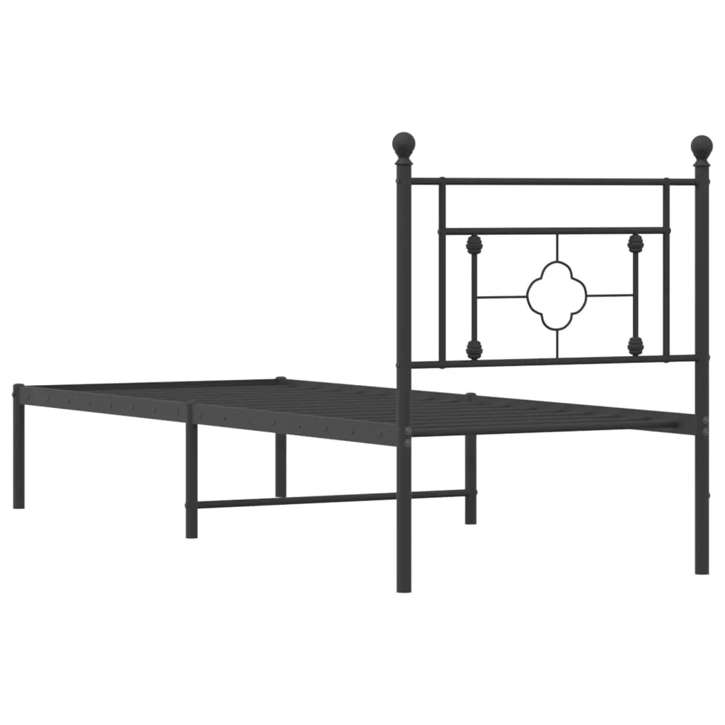 Klassisches schwarzes Metall-Bettgestell 196 x 80 x 97 cm