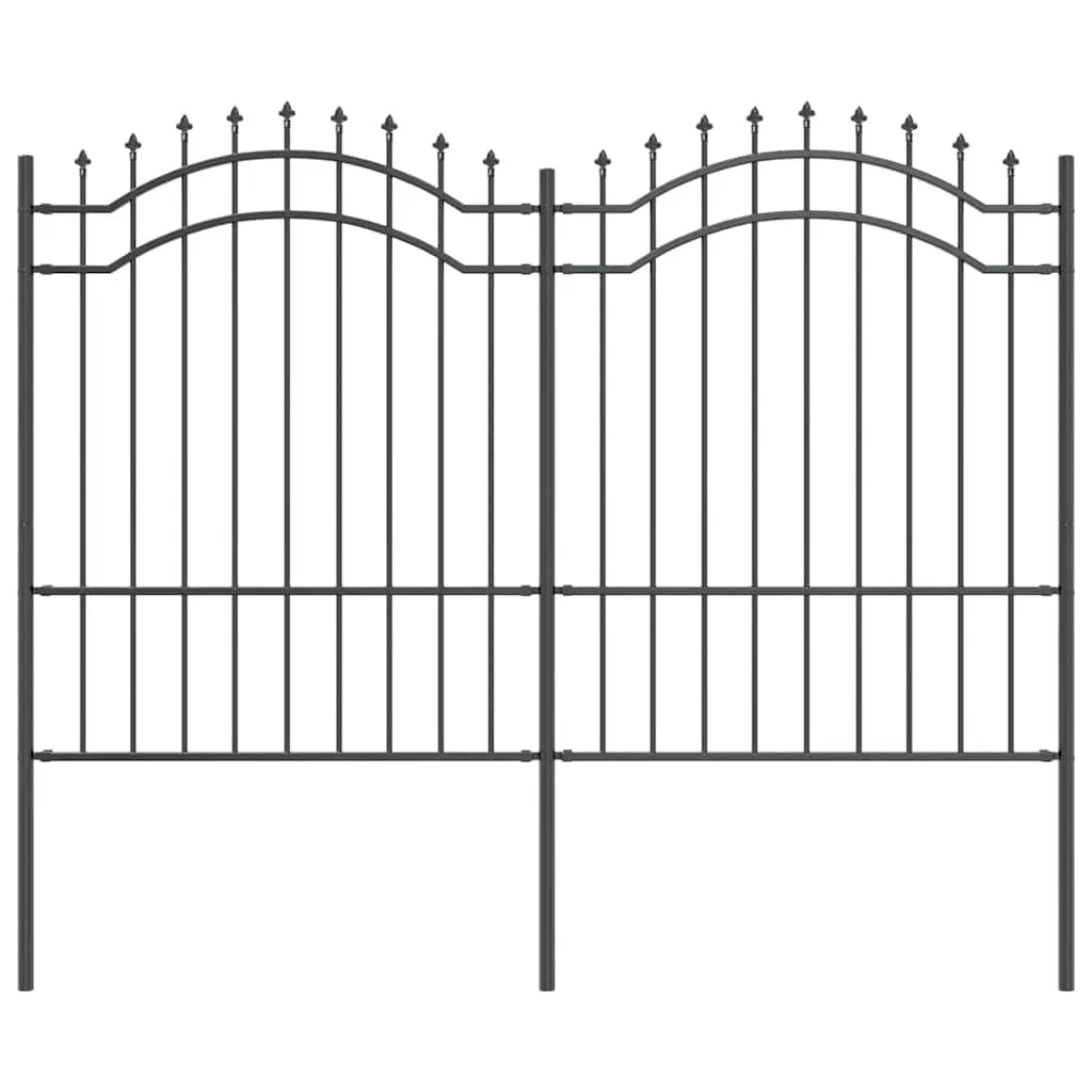 Moderner Gartenzaun 240x190 cm in Grau aus pulverbeschichtetem Stahl