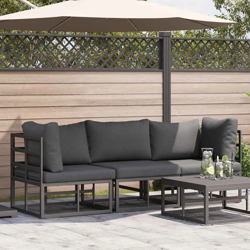 Modernes Outdoor-Möbelset 214 x 71,5 x 71 cm in Schwarz und Anthrazit