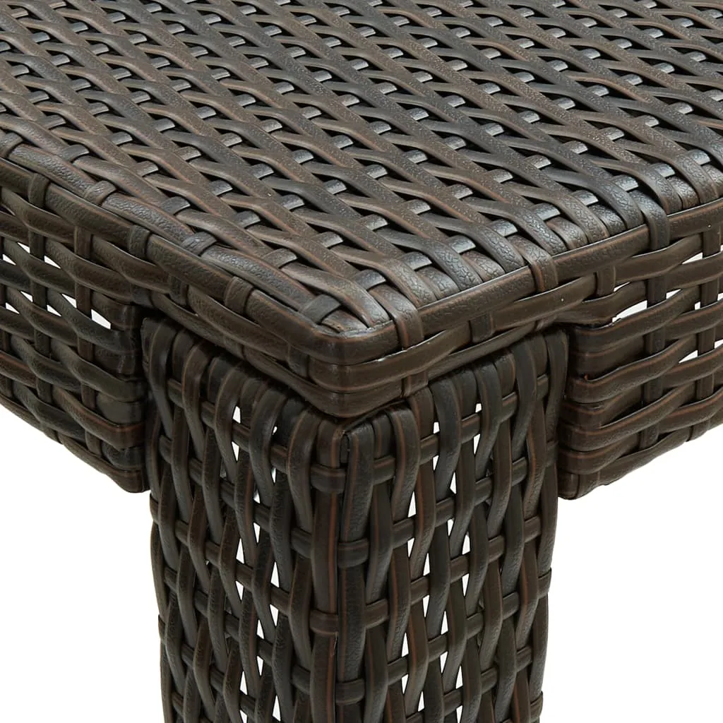 Bartisch Braun 140,5 x 60,5 x 110,5 cm mit PE-Rattan und Stahlgestell