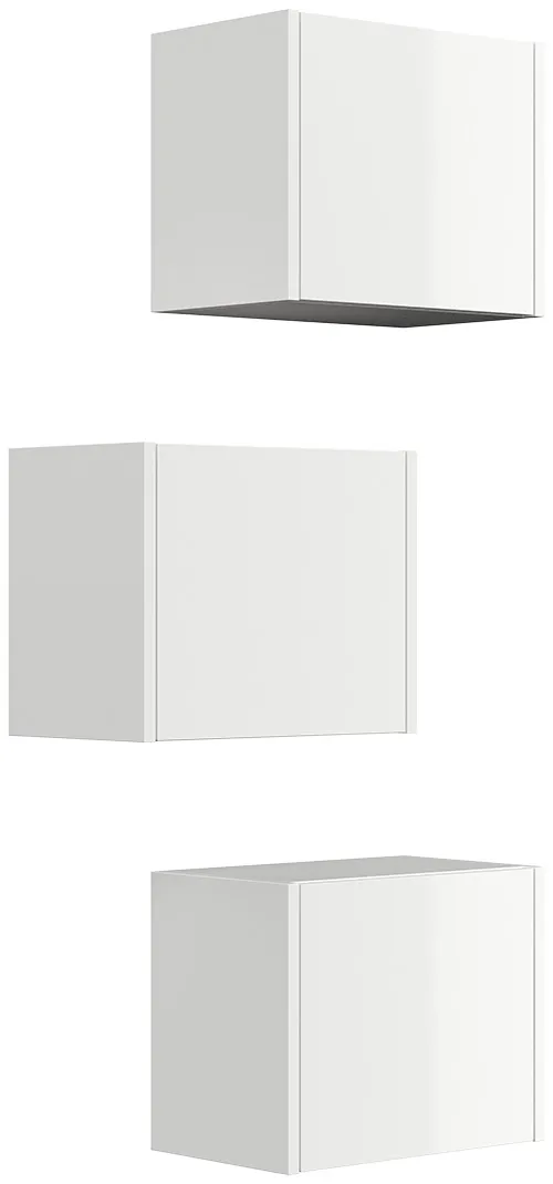 Limes 3er Set Badschränke - variable Montage - kreatives Bad weiß Hgl