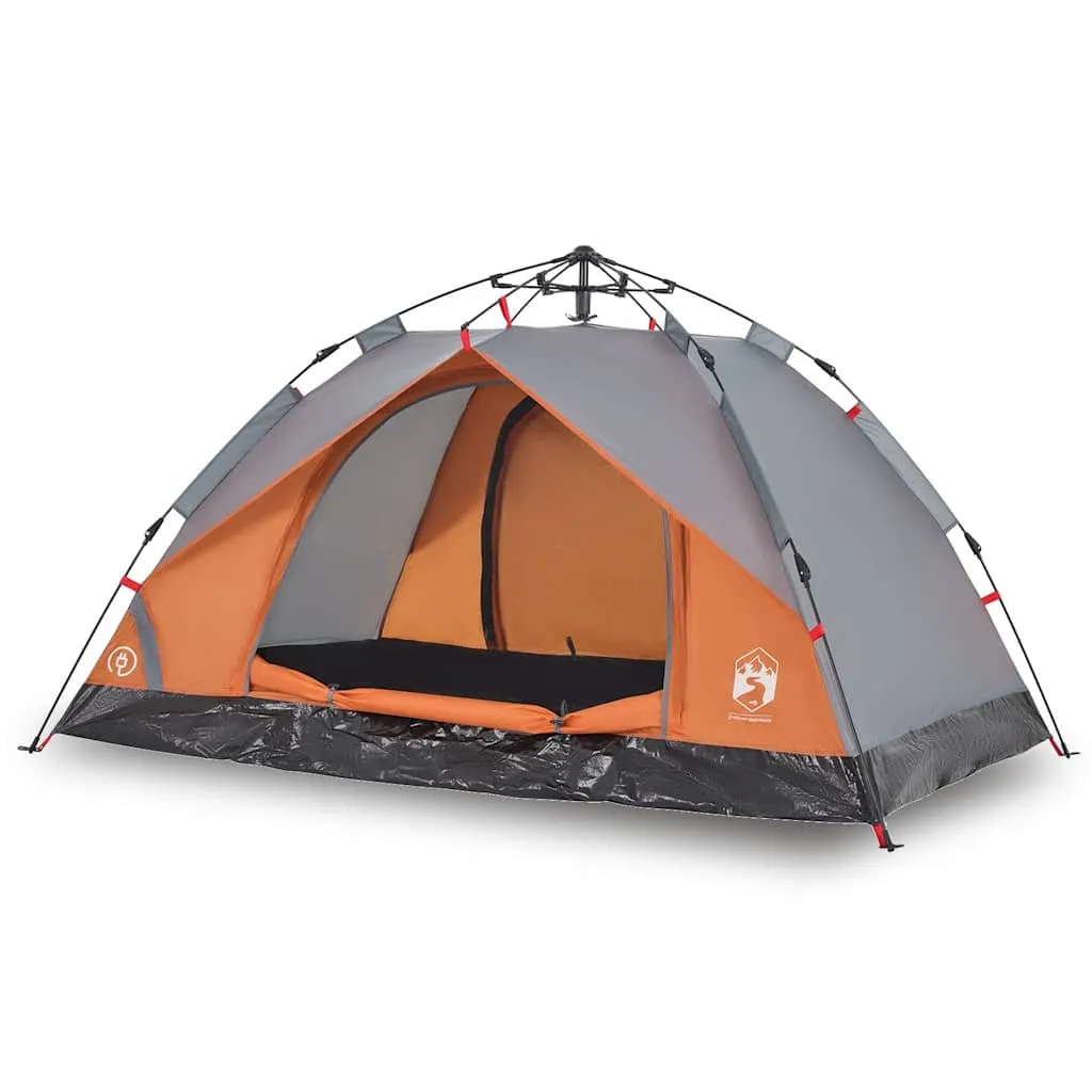 Campingzelt Kuppel 210x200x135 cm Grau und Orange