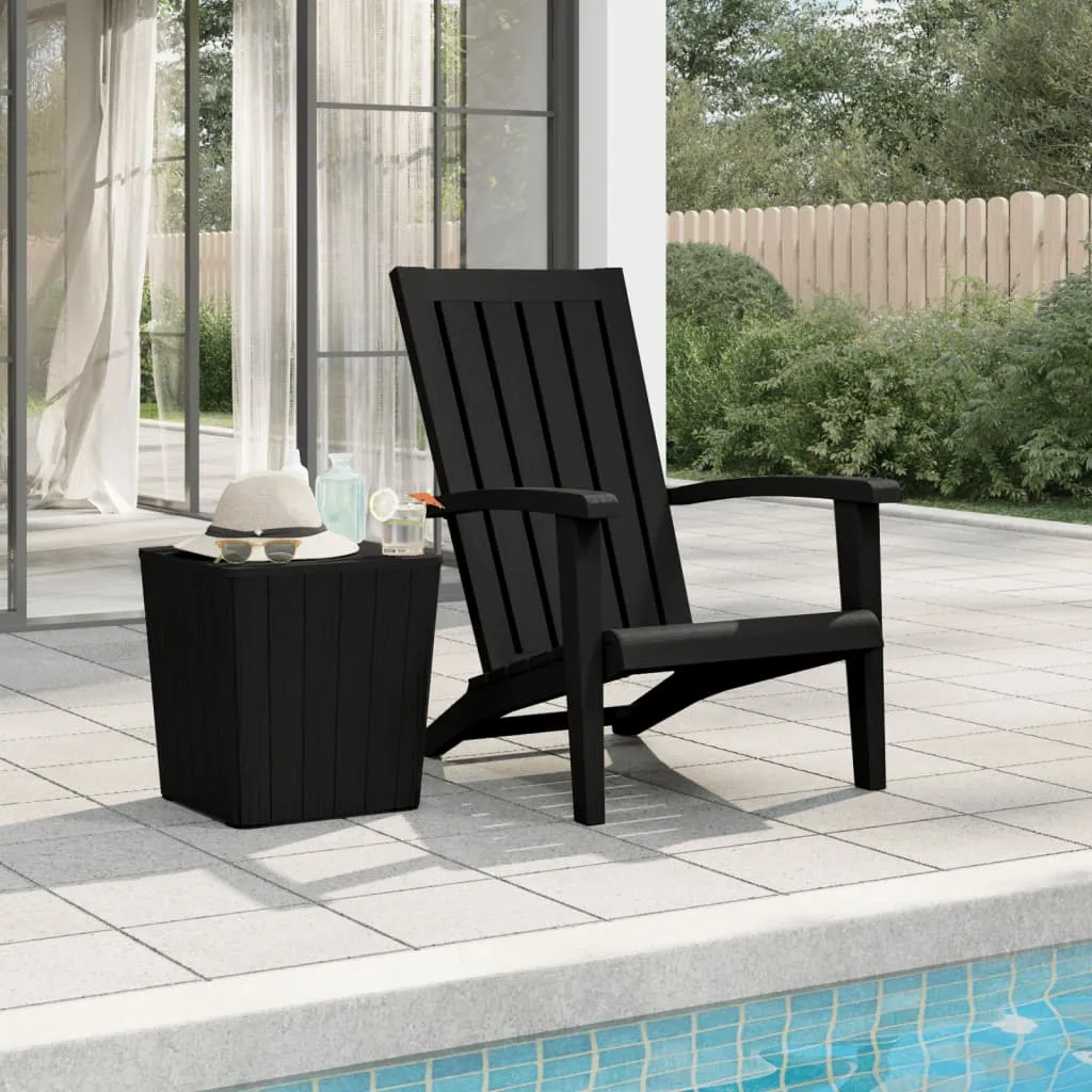 Adirondack Gartenstuhl 63x85x93 cm Schwarz Polypropylen