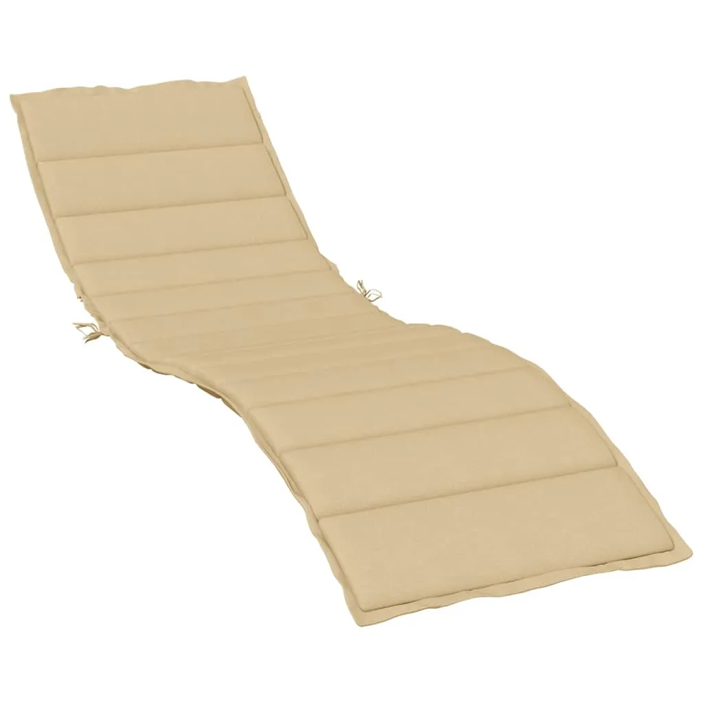 Liegenauflage Melange Beige 200x60x4 cm Polyester mit Schaumstofffaser