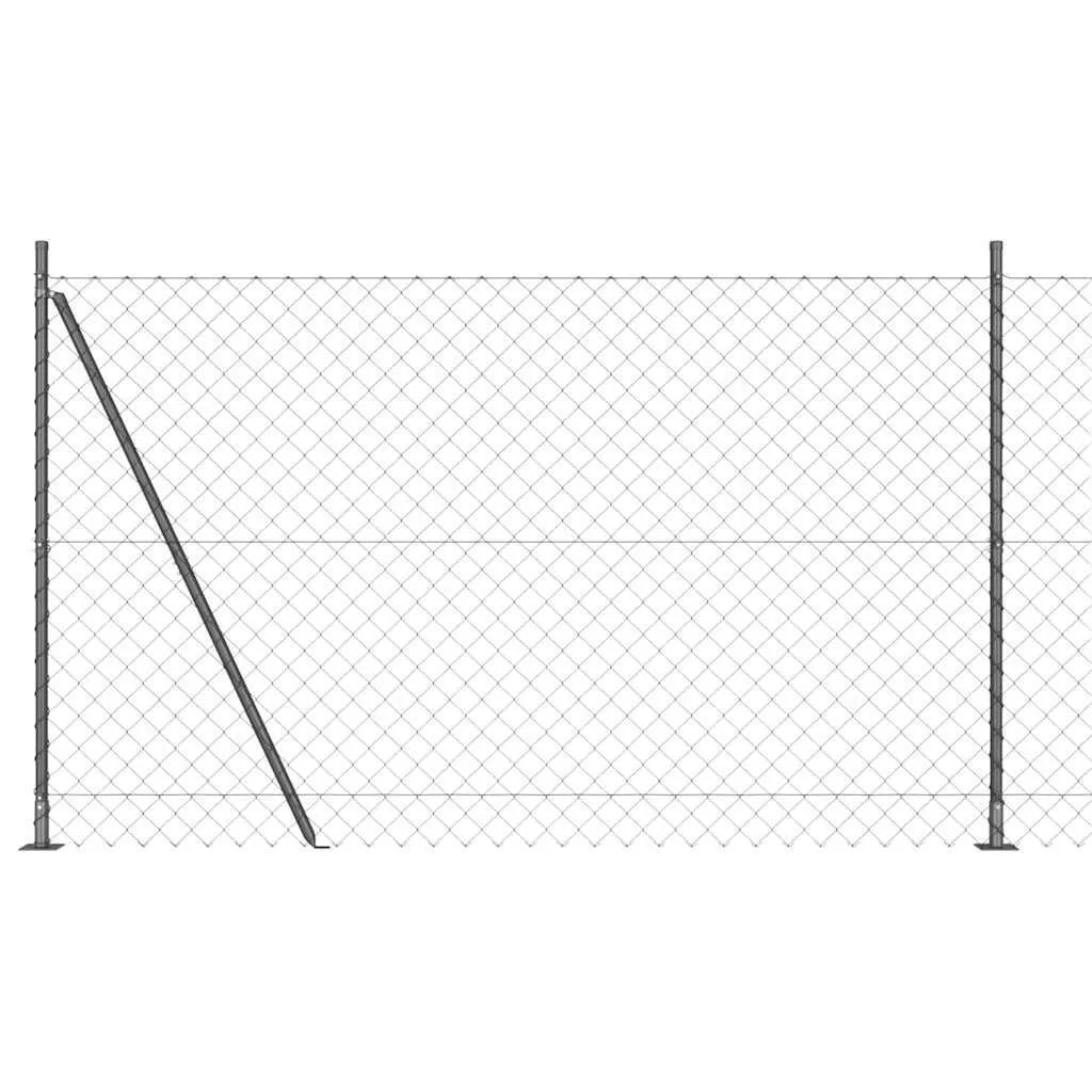 Zaunpfosten Set Grau 1000 x 3,2 x 140 cm