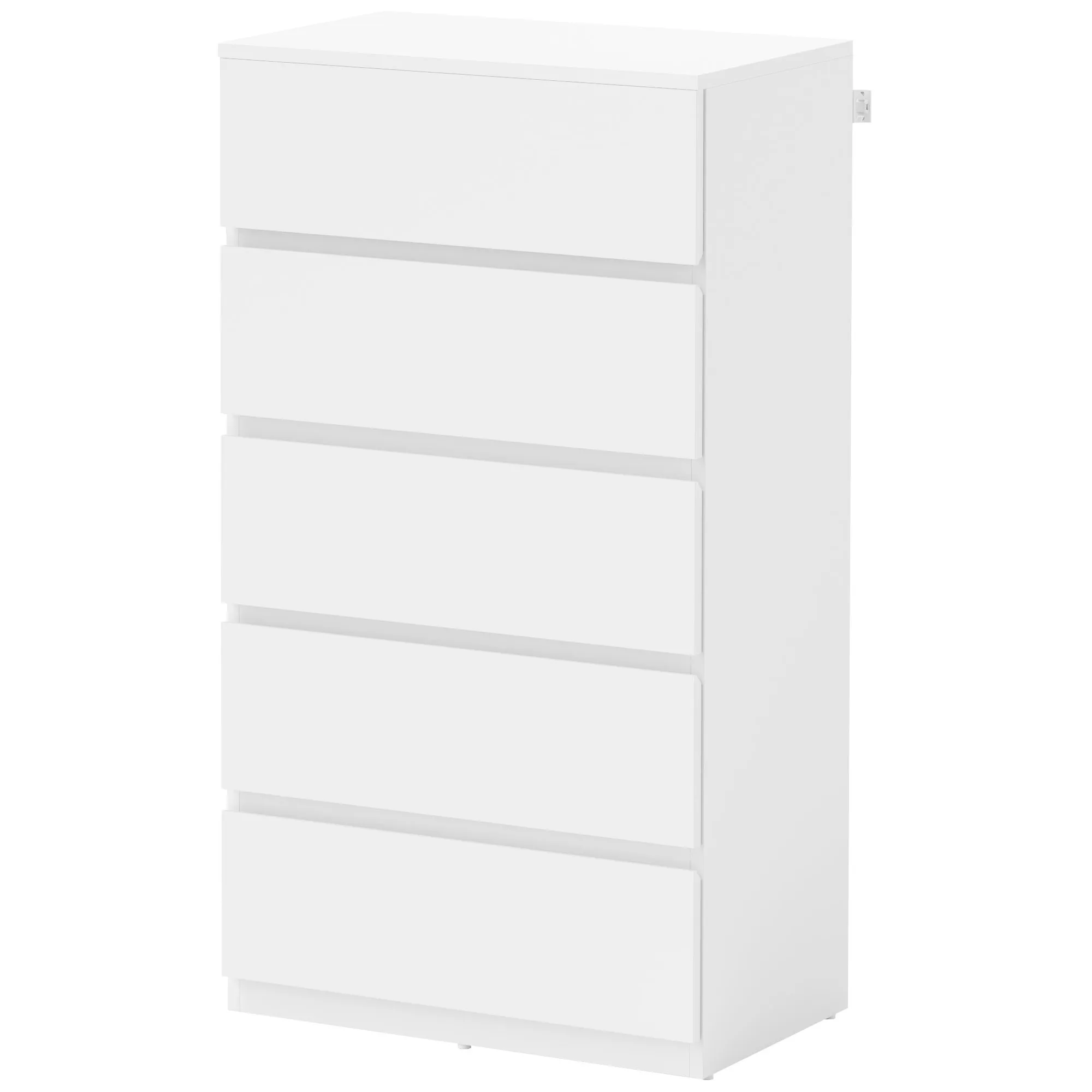 Kommode Sideboard Schubladenkommode, 5 Schubladen, 55 cm x 34 cm x 100 cm, Weiß