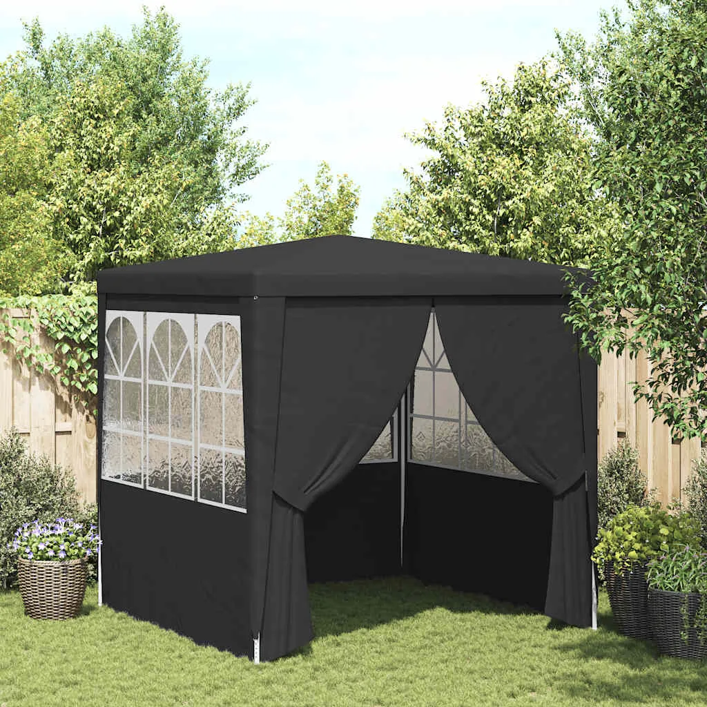 Partyzelt Anthrazit 2,5x2,5x2,4 m mit UV- und wasserbeständigem Gestell