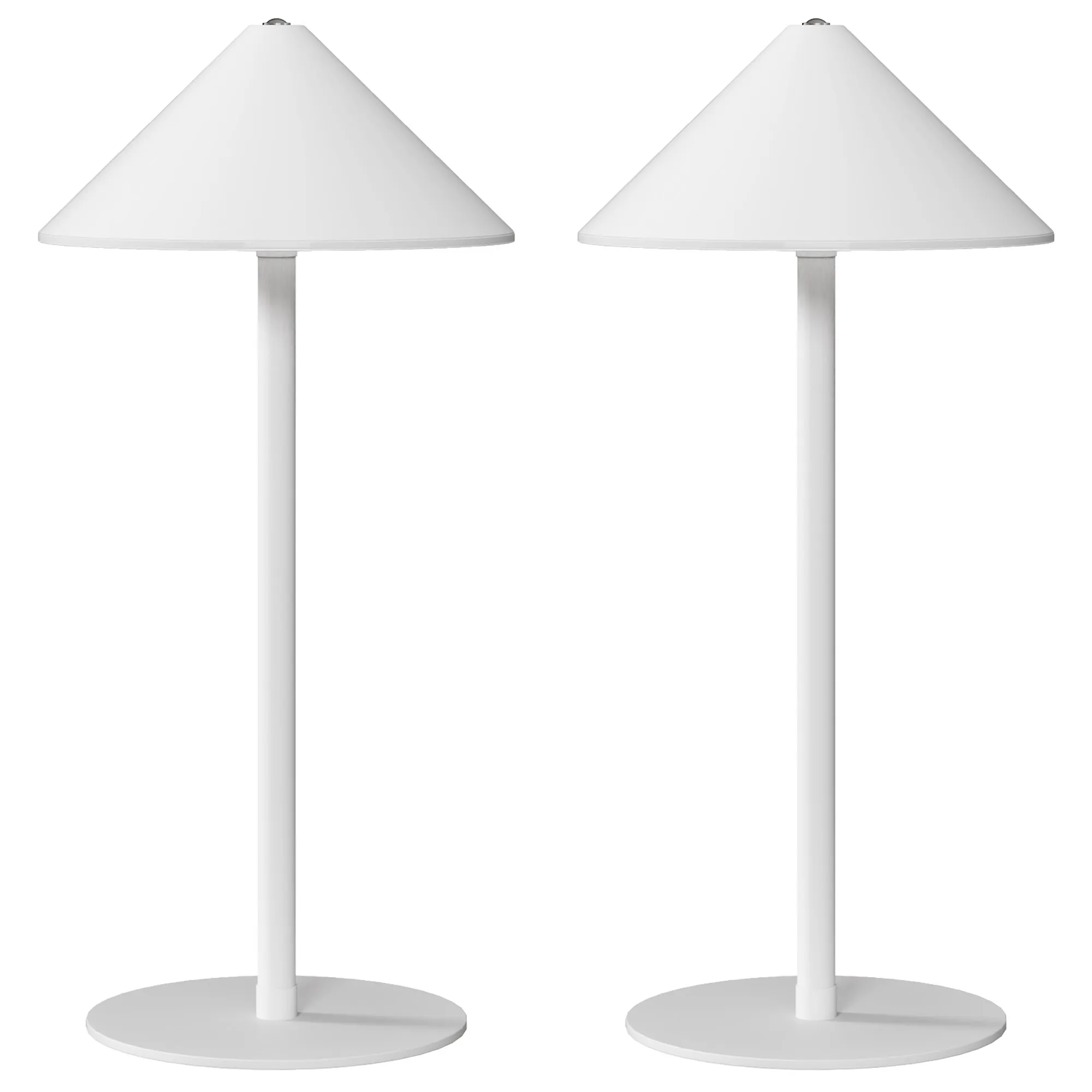 LED-Tischlampe wiederaufladbar aus Metall, Weiß, 31,5 cm Höhe