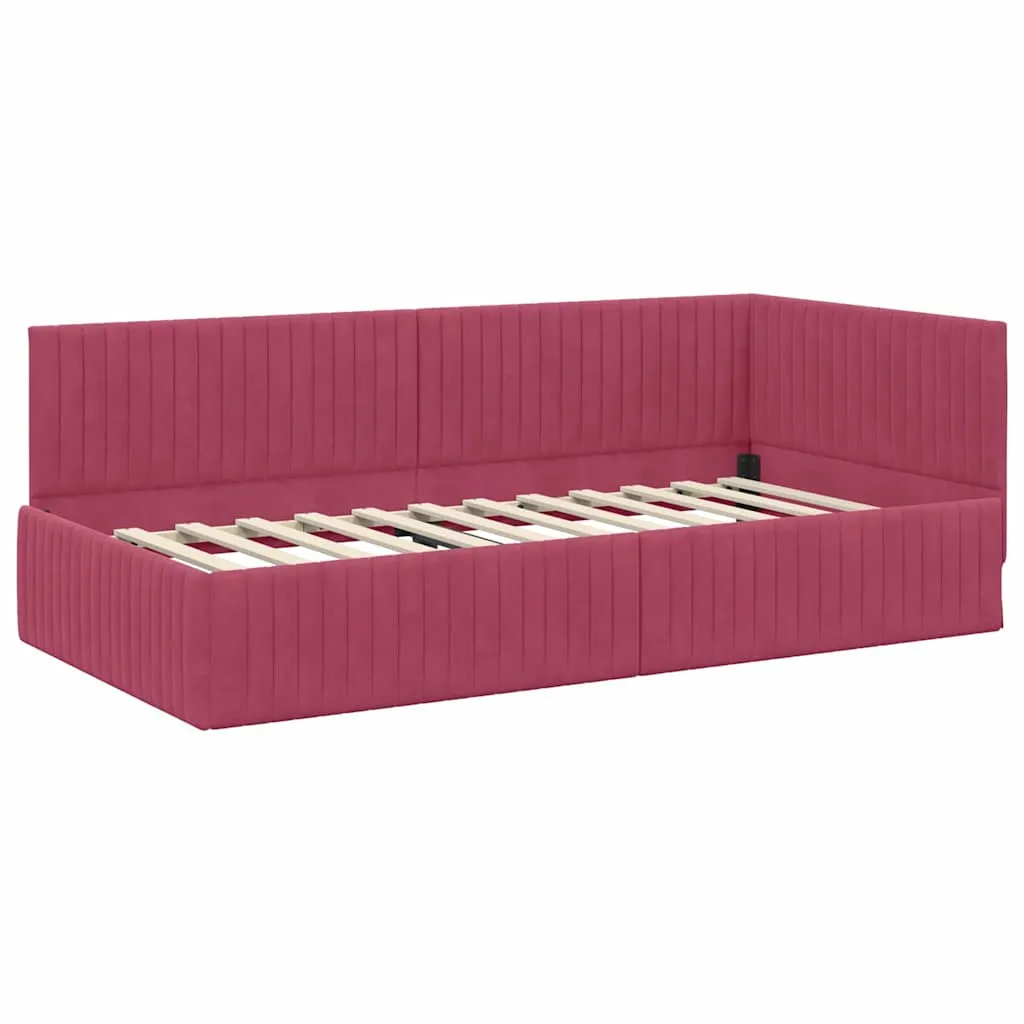 Eckbett mit Matratze 204 x 104 x 72 cm Grün