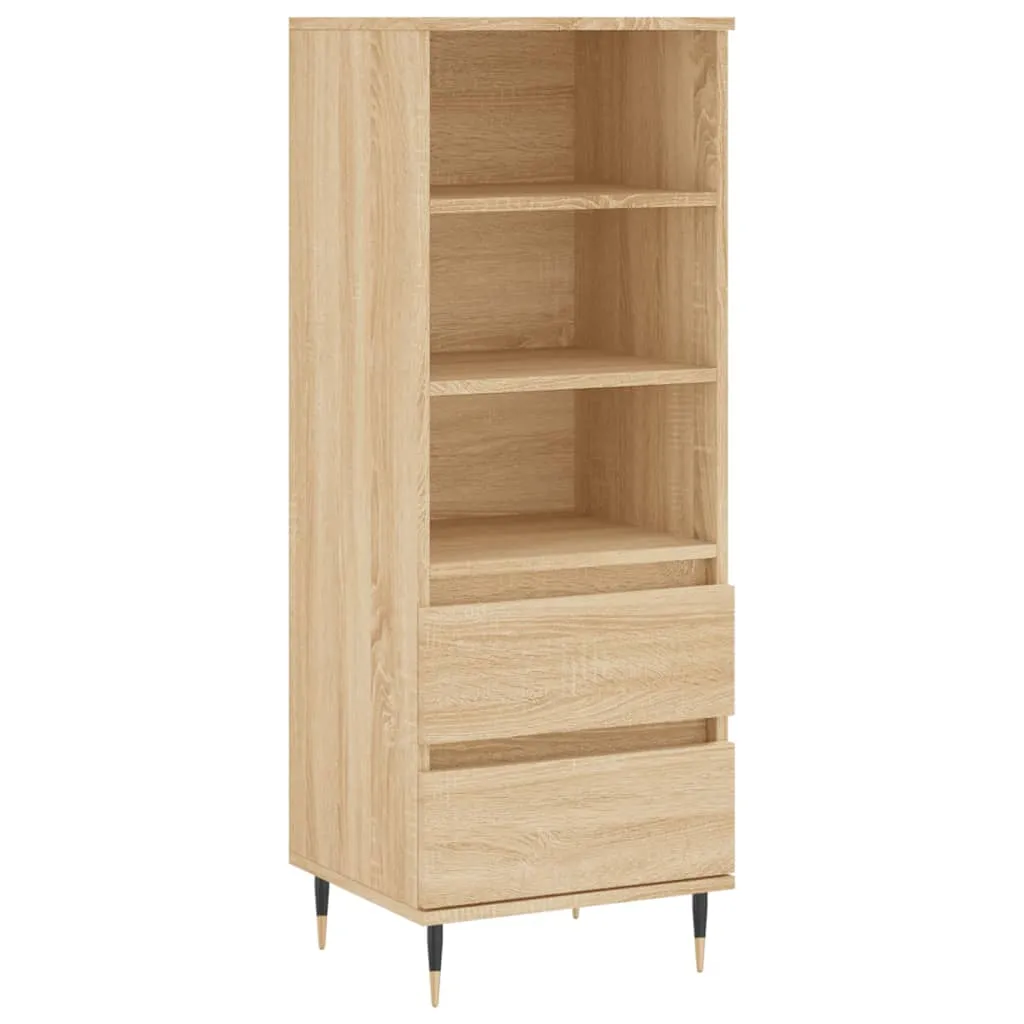 Highboard Sonoma-Eiche 40 x 36 x 110 cm aus Holzwerkstoff und Metall
