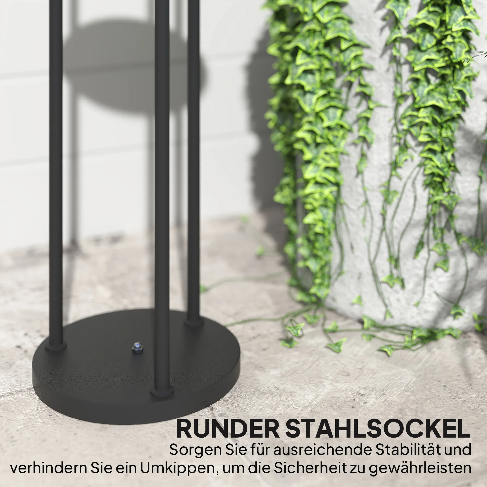 Solar Stehlampe Rattan Gartenleuchte Boho-Stil Ø37 x 144 cm Gelb