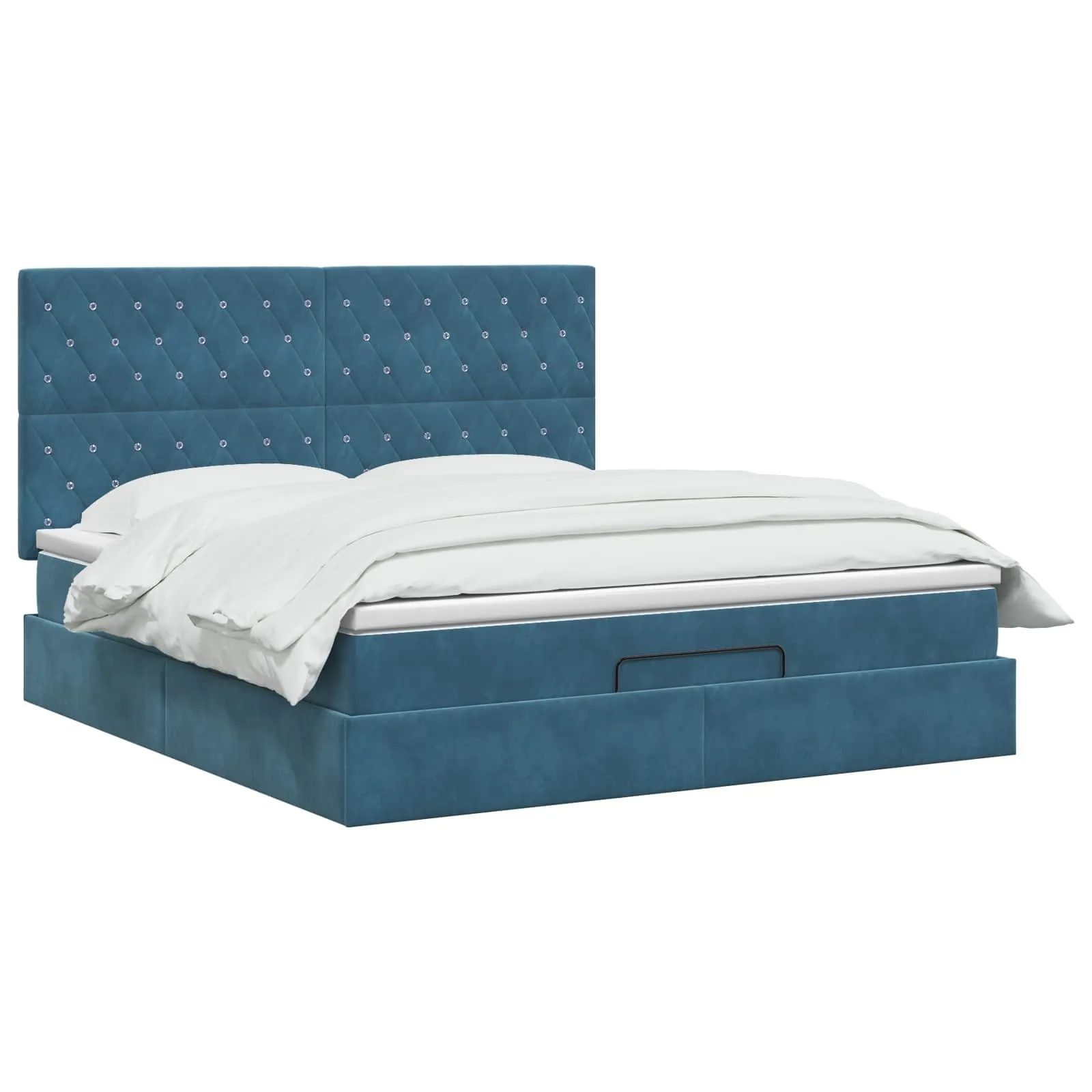Ottoman-Bett mit Matratze 140x190 cm Dunkelblau