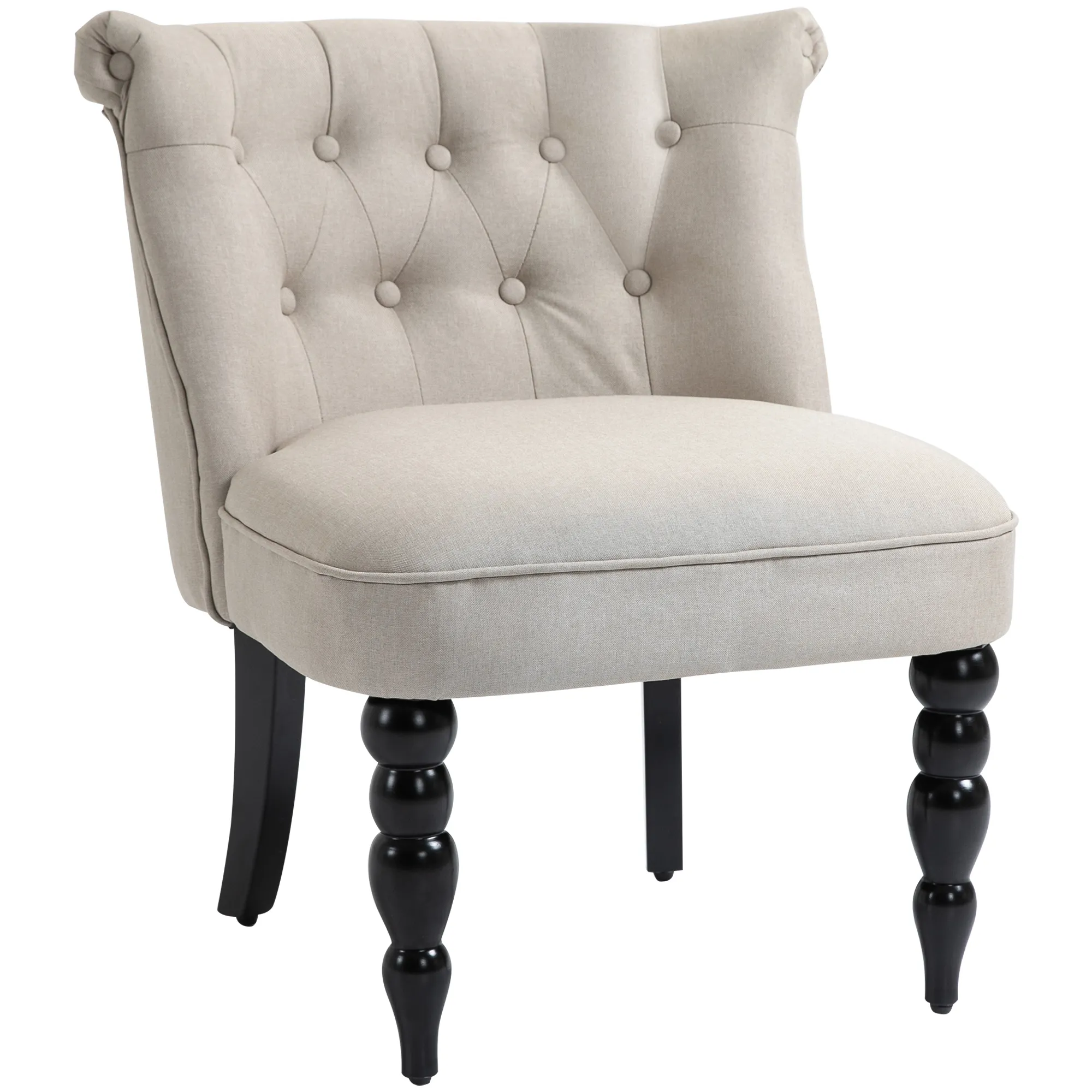 Vintage-Stuhl Beige-Schwarz 67L x 67B x 78H cm