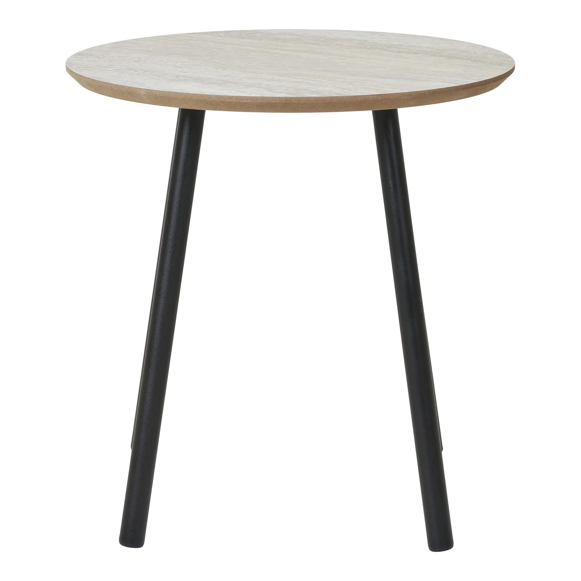 tinkaro Beistelltisch Aalst Stahl, MDF Schwarz / Beige
