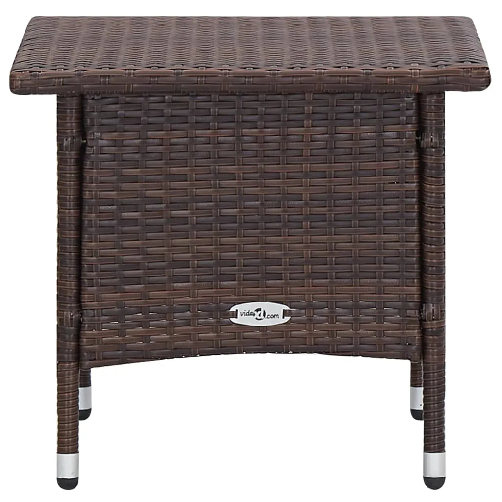 Outdoor Lounge-Set Braun PE-Rattan Sessel 62x131x106 cm Tisch 50x50x45 cm