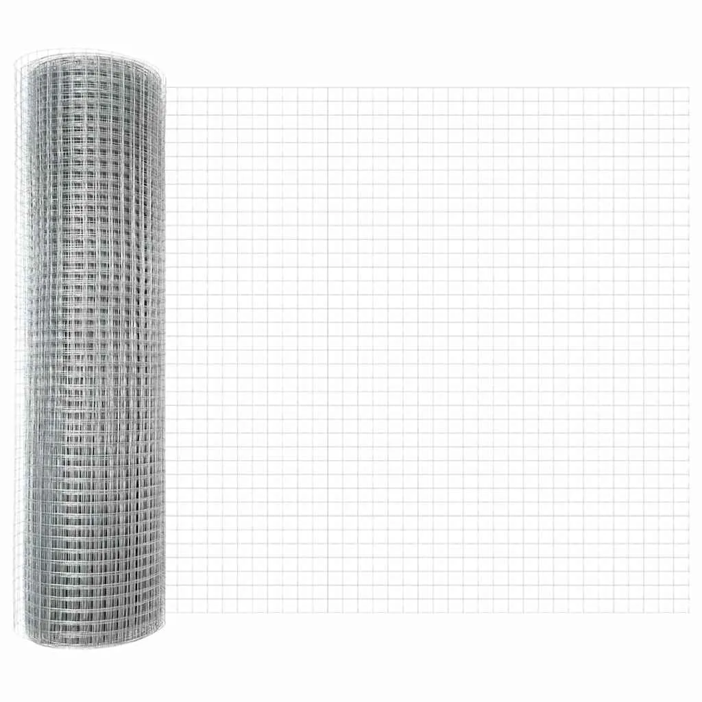 Geschweißter Drahtzaun Silber 1000 x 40 cm für Außenbereich