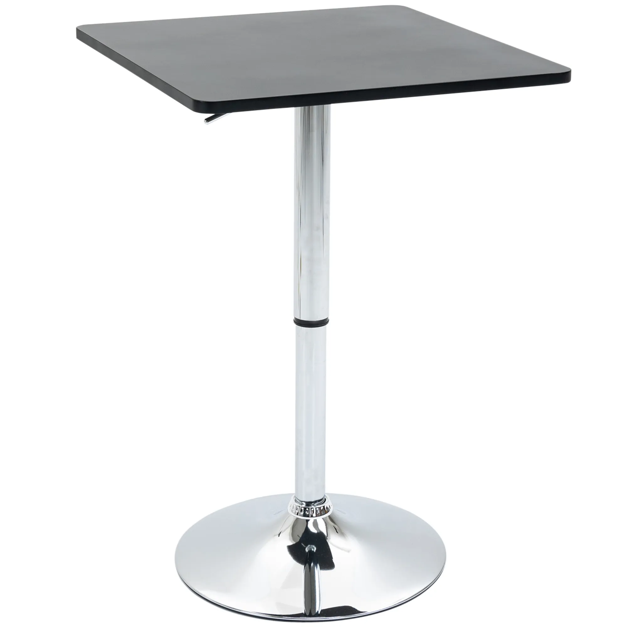 Höhenverstellbarer Bartisch 60L x 60B x 69-93H cm Schwarz+Silber
