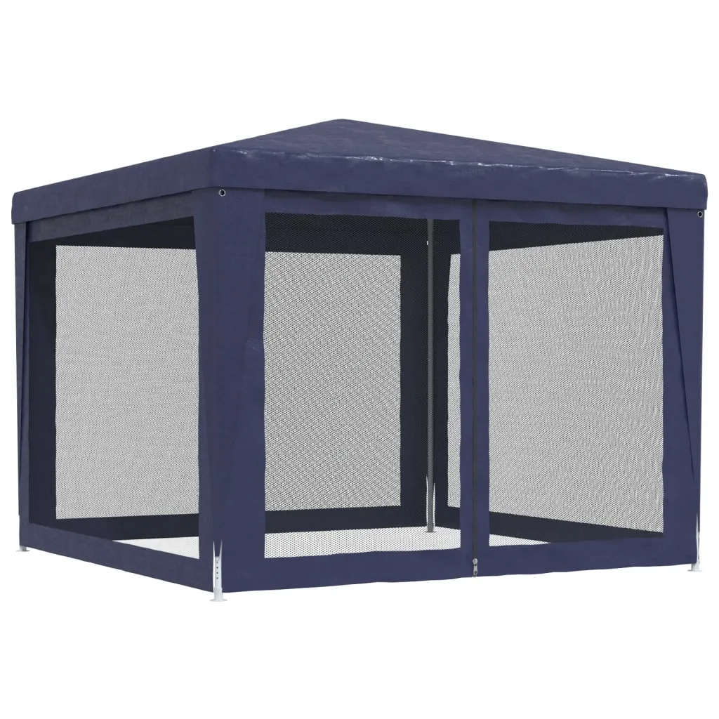 Blaues Partyzelt 300x300x246 cm mit robustem Eisenrahmen und Mesh-Seitenwänden