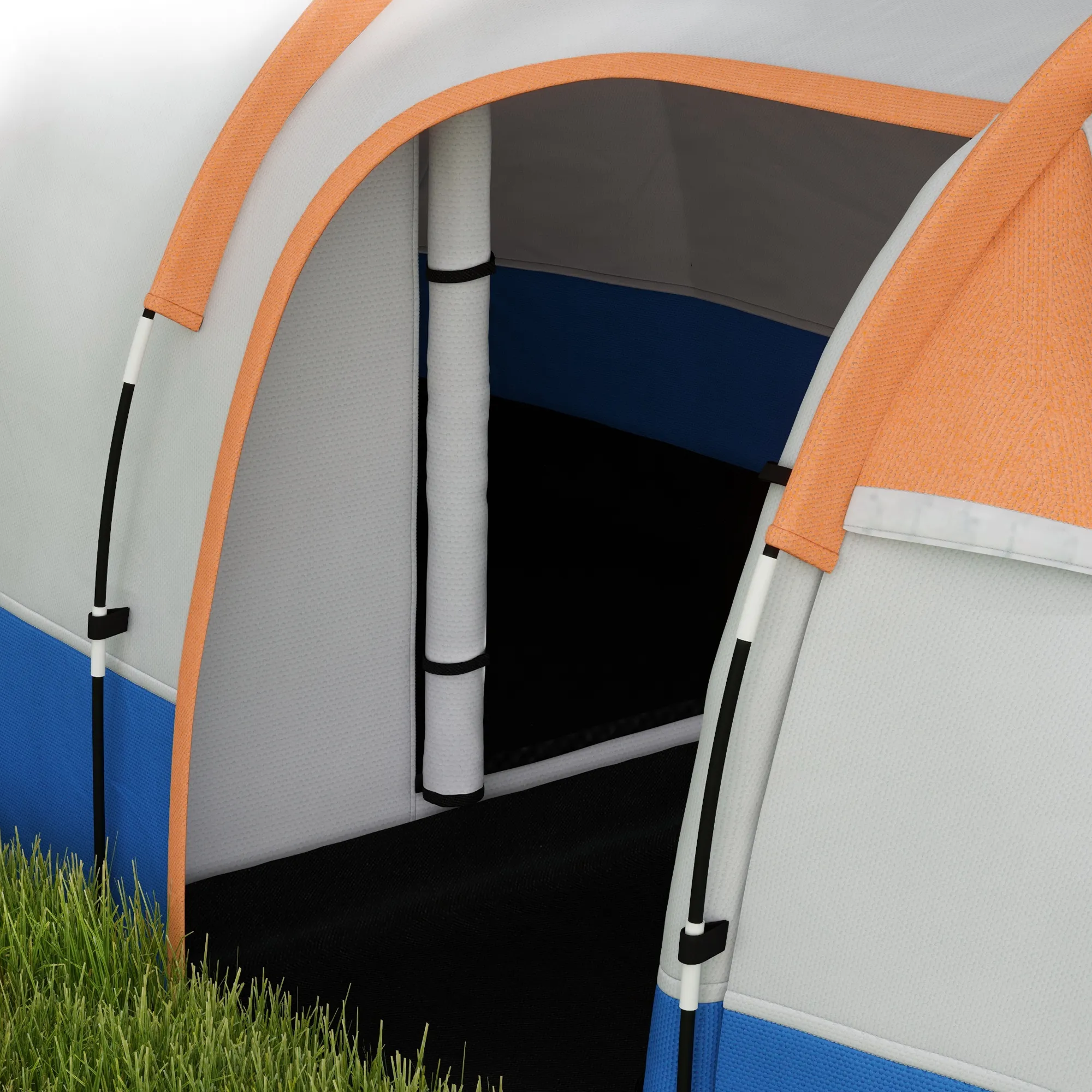 Tunnelzelt 4 Personen 420x200x150 cm Orange