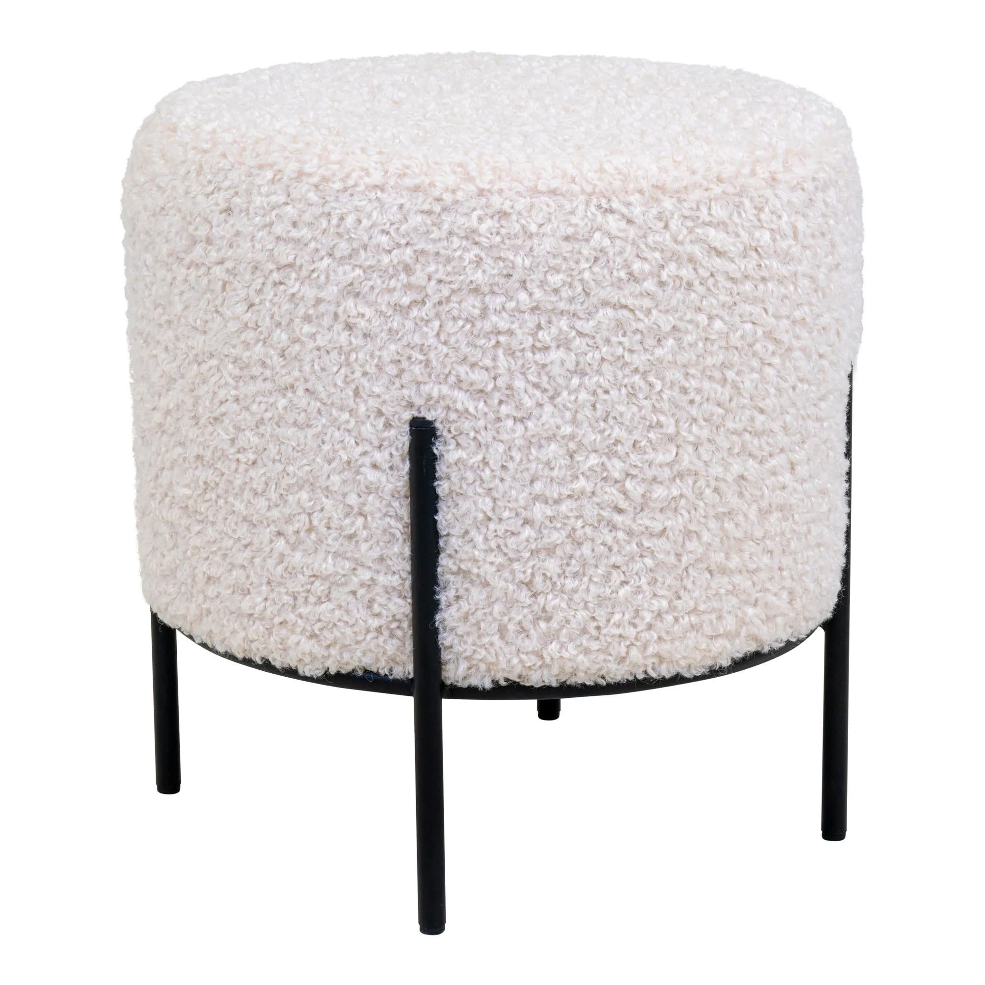 tinkaro Pouf Alford 100% Polyester, Kiefernholz, Stahl Weiß tinkaro Pouf Alford 100% Polyester, Kiefernholz, Stahl Weiß