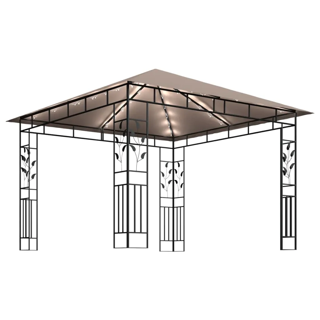 Pavillon 3x3 m Taupe mit Stahlrahmen und Stoffdach