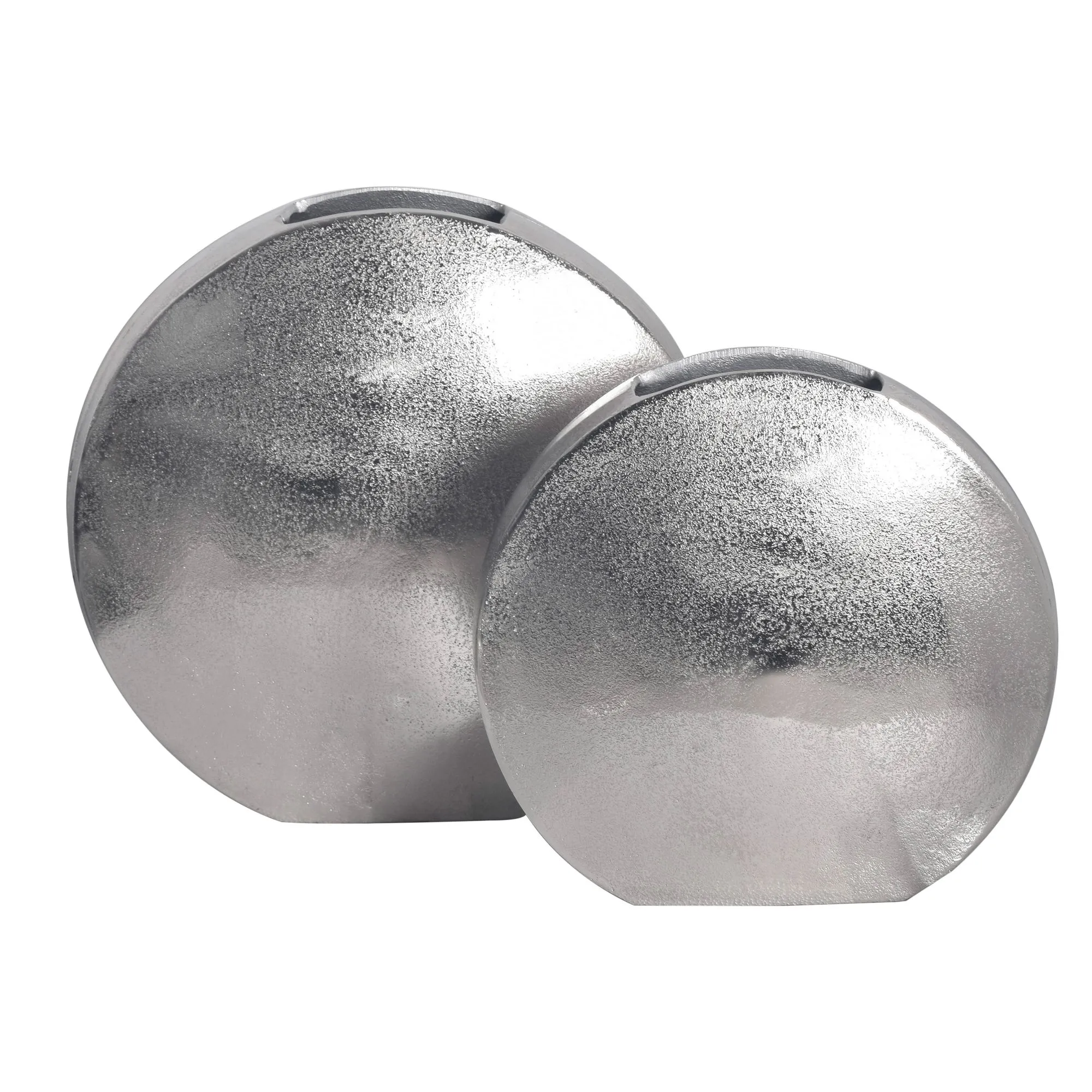 Deko Vase 2er Set Aluminium Silber Blumenvase Modern