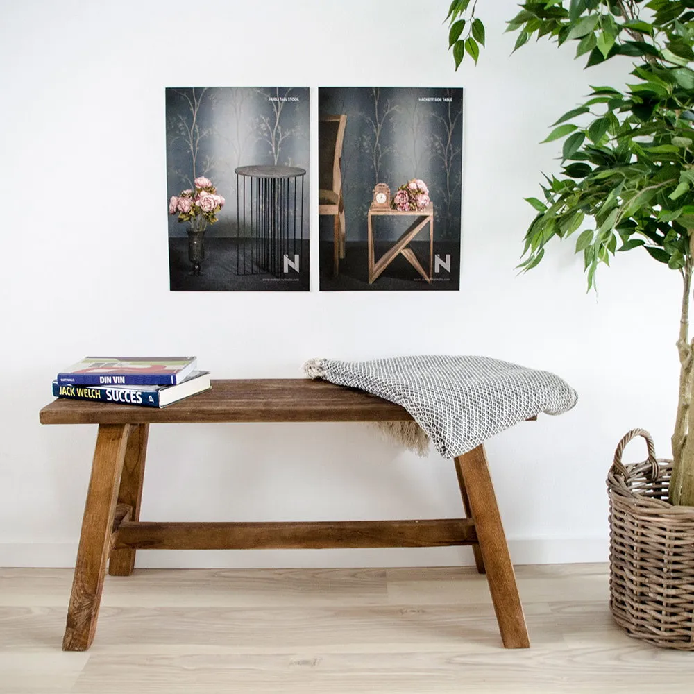 tinkaro Barcelona Bank Teak 90 x 25 x 45 cm Natur