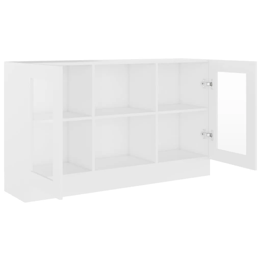 Weißer Vitrinenschrank 120 x 30,5 x 70 cm aus Holzwerkstoff