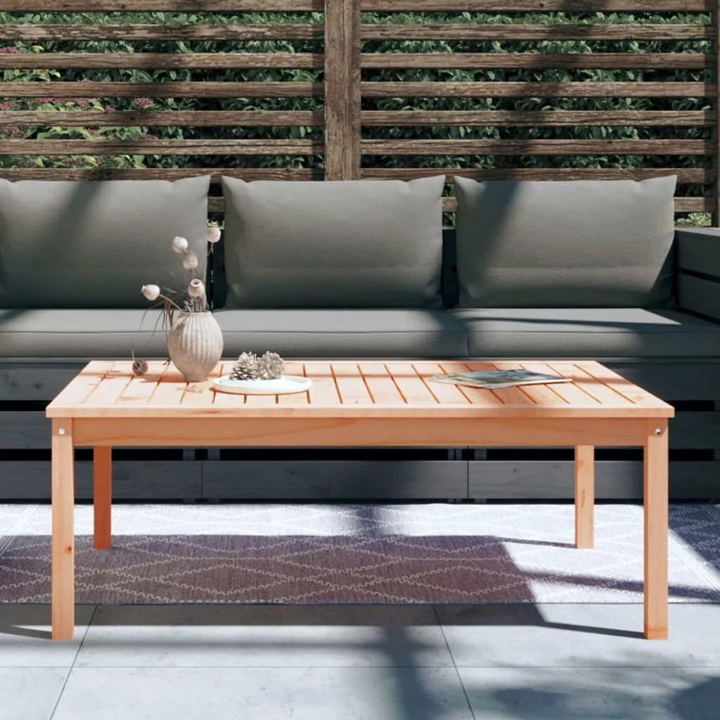 Gartentisch aus massivem Holz, 121 x 82,5 x 45 cm, naturfarben