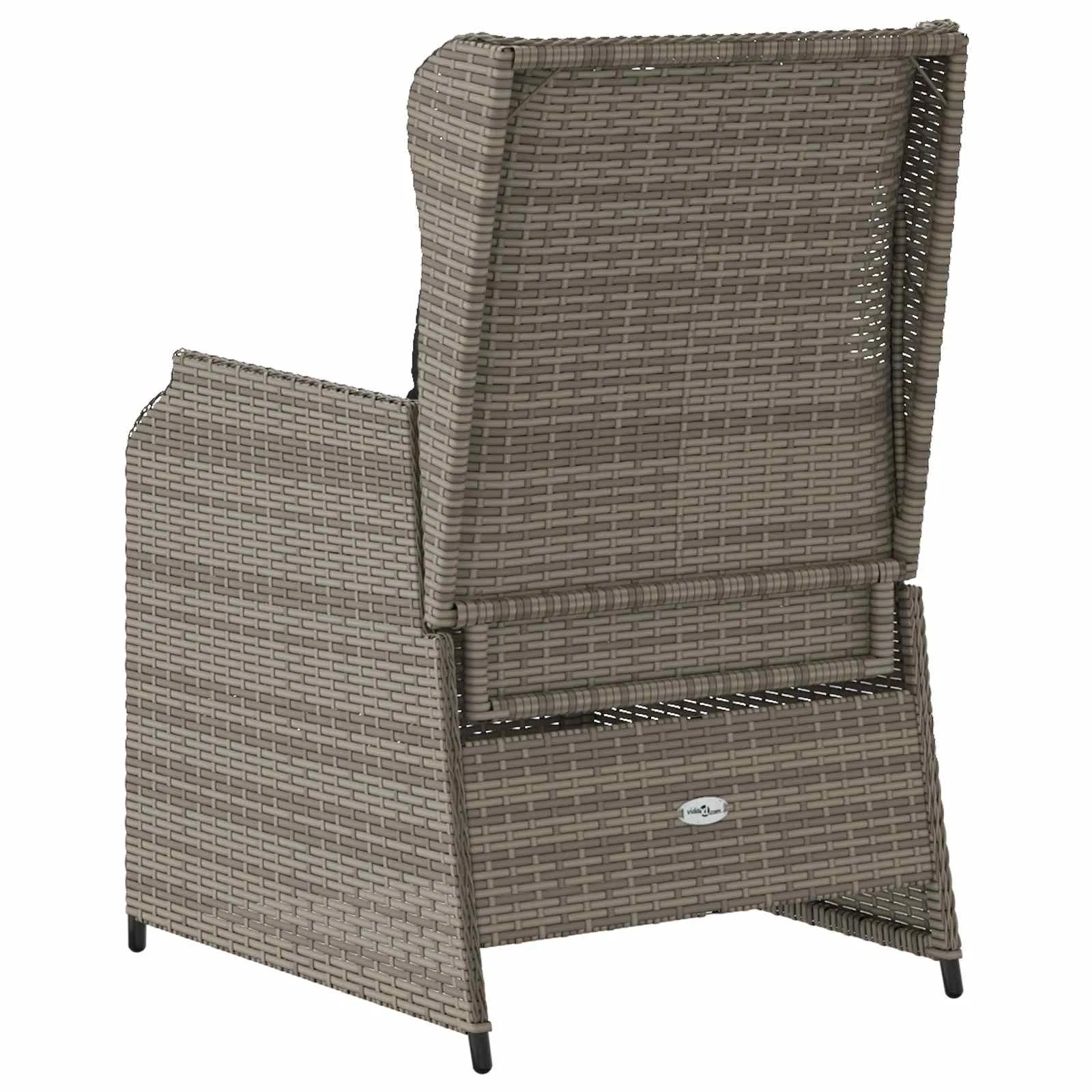 Verstellbare Gartenbank Poly-Rattan 55x67x95 cm Grau