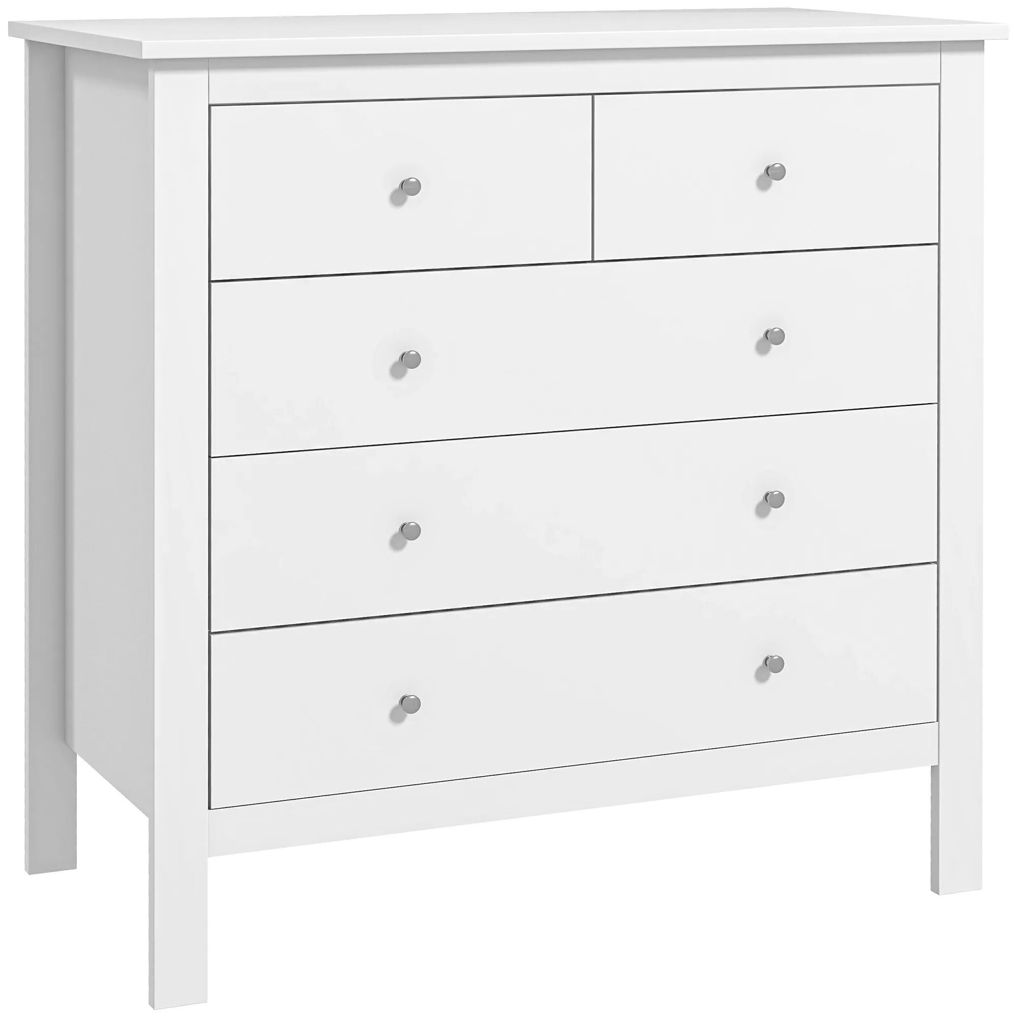 Kommode, Sideboard, leises Öffnen/Schließen, Kippschutz, 79 x 39,5 x 80,5 cm, Weiß Kommode, Sideboard, leises Öffnen/Schließen, Kippschutz, 79 x 39,5 x 80,5 cm, Weiß