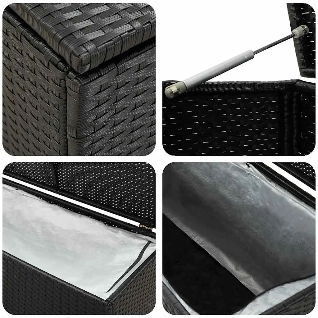 Aufbewahrungsbox Poly-Rattan 180x90x70 cm Schwarz