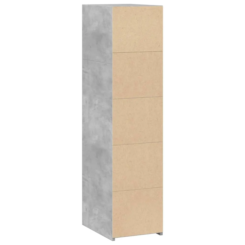 Klassisches Highboard Betongrau 30 x 41 x 124 cm aus Holzwerkstoff