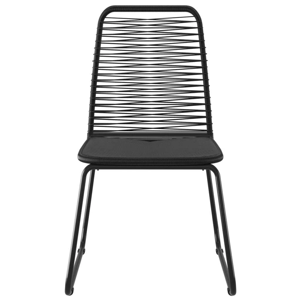 Garten-Essgruppe Tisch 150x90x74 cm Schwarz/Braun, Stühle 54x59x91 cm Schwarz
