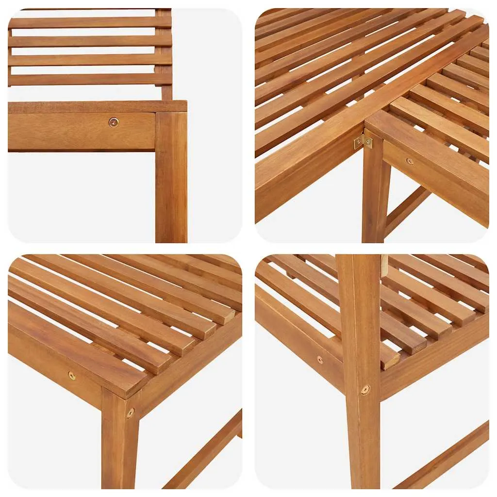 Eckbank aus Echtholz 140 x 100 x 91 cm in Naturfarbe