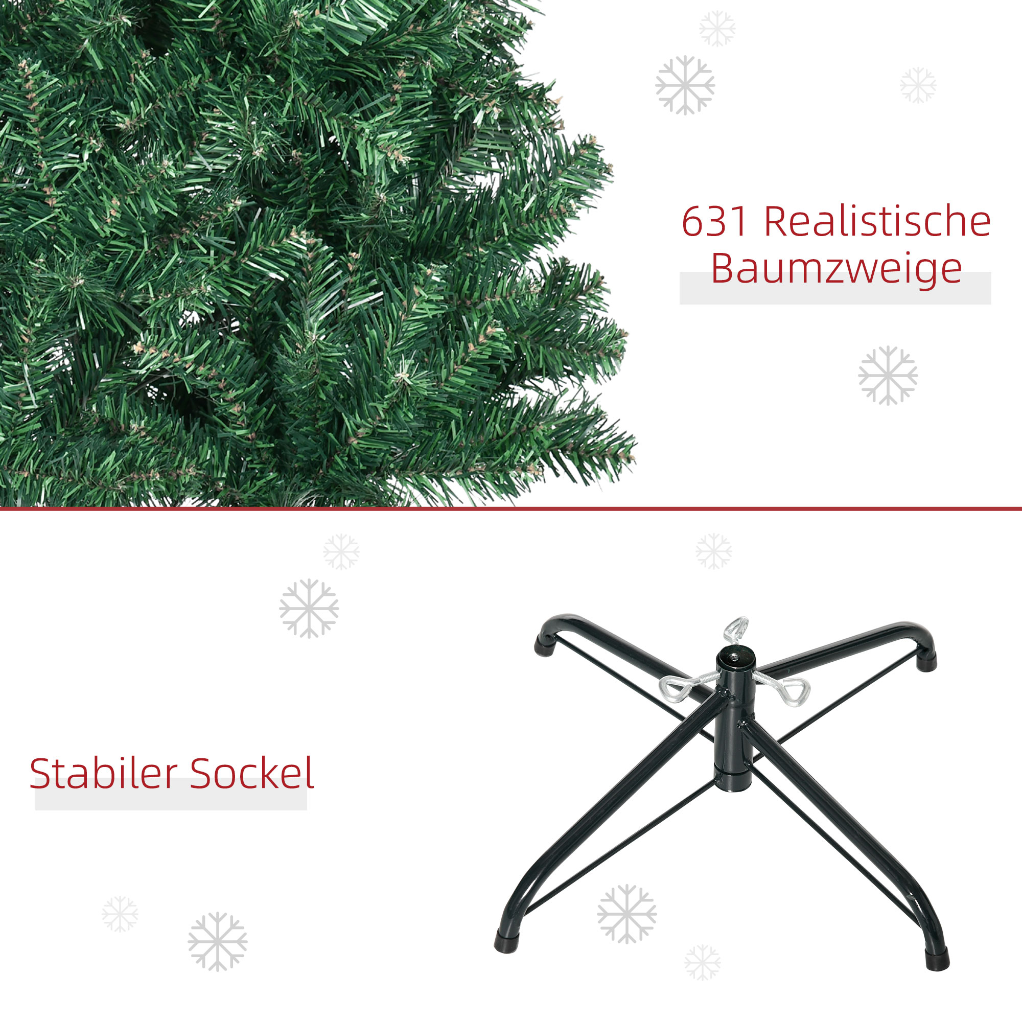 Künstlicher Weihnachtsbaum Kunsttanne 2,1 m Kunststoff Grün