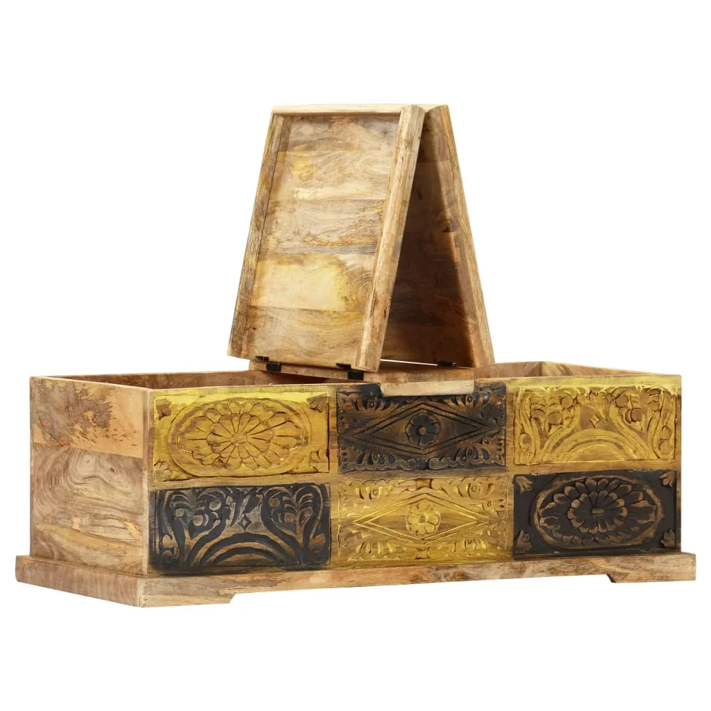 Rustikaler Couchtisch aus Vollholz 100 x 50 x 35 cm