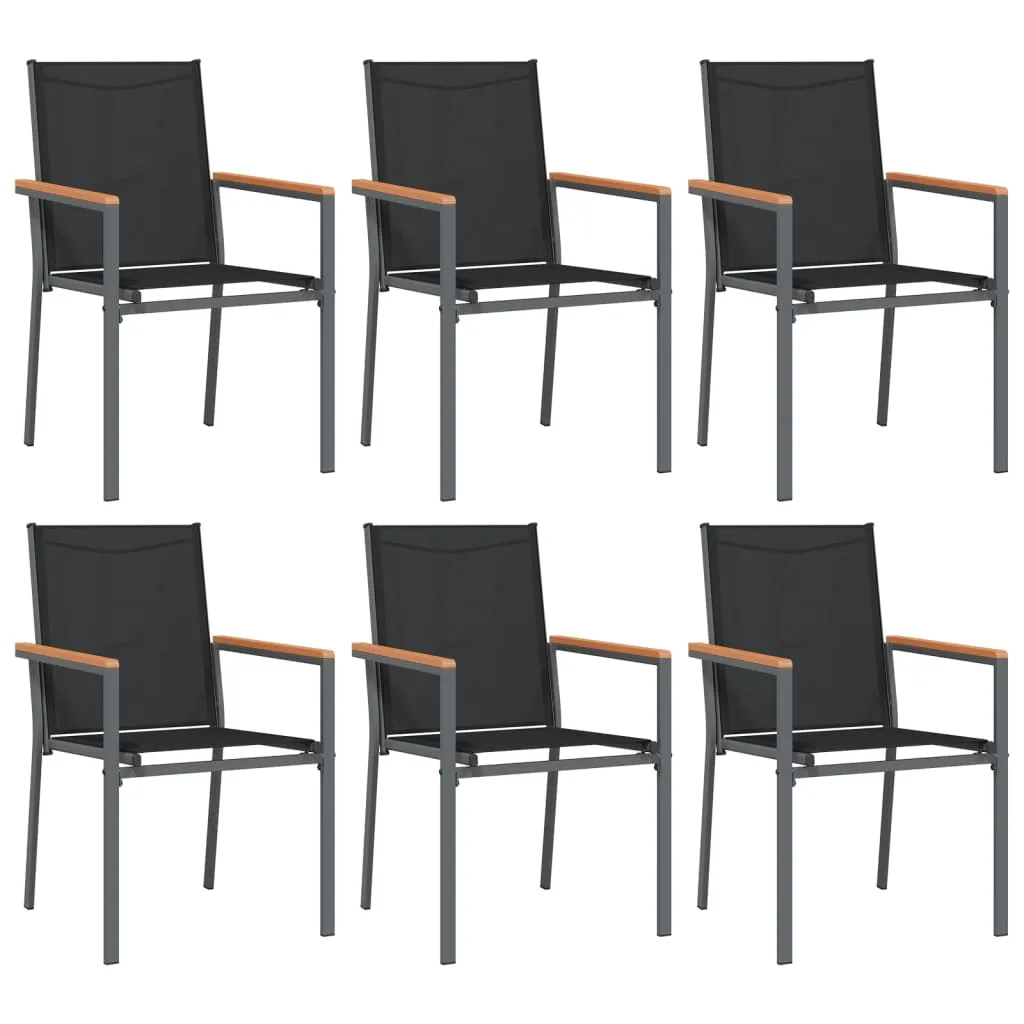 Schwarze Gartenstühle 55 x 61,5 x 90 cm aus Textilene und Stahl