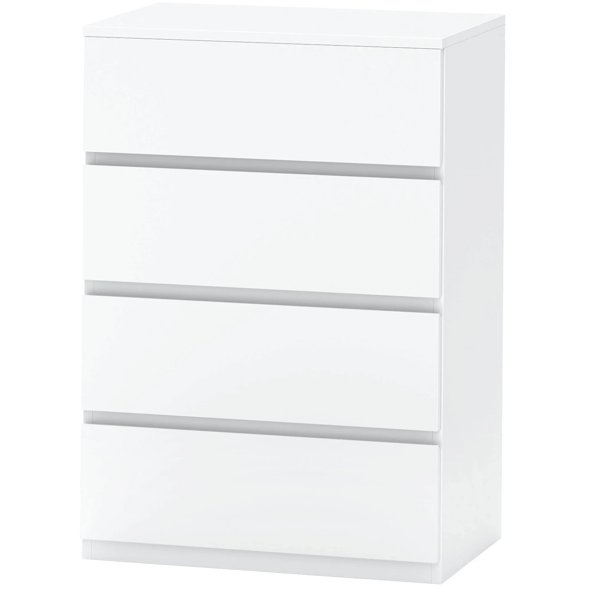 Kommode Sideboard Schubladenkommode, 4 Schubladen, 55 cm x 33 cm x 80 cm, Weiß