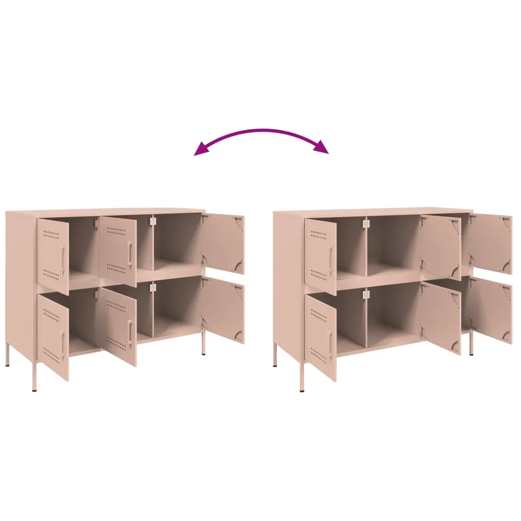 Robustes Sideboard 100,5 x 39 x 79 cm in Rosa