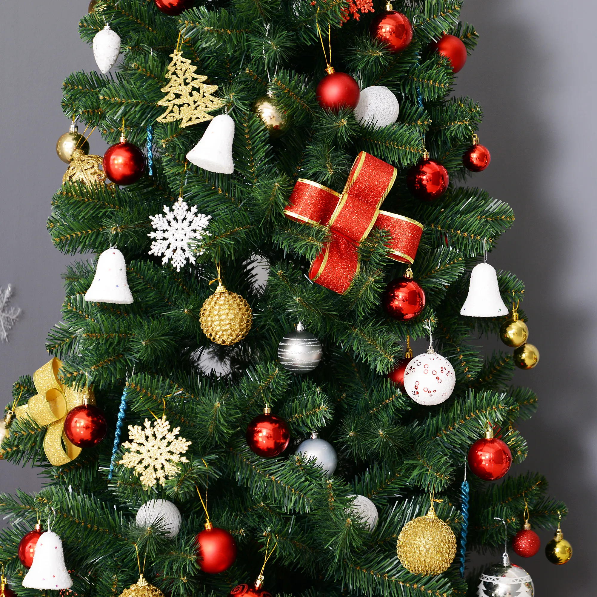 Weihnachtsbaum Kunsttanne künstlicher Christbaum, inkl. Standfuß, LED´s, 2,1 m, 1 Weihnachtsstern, Grün