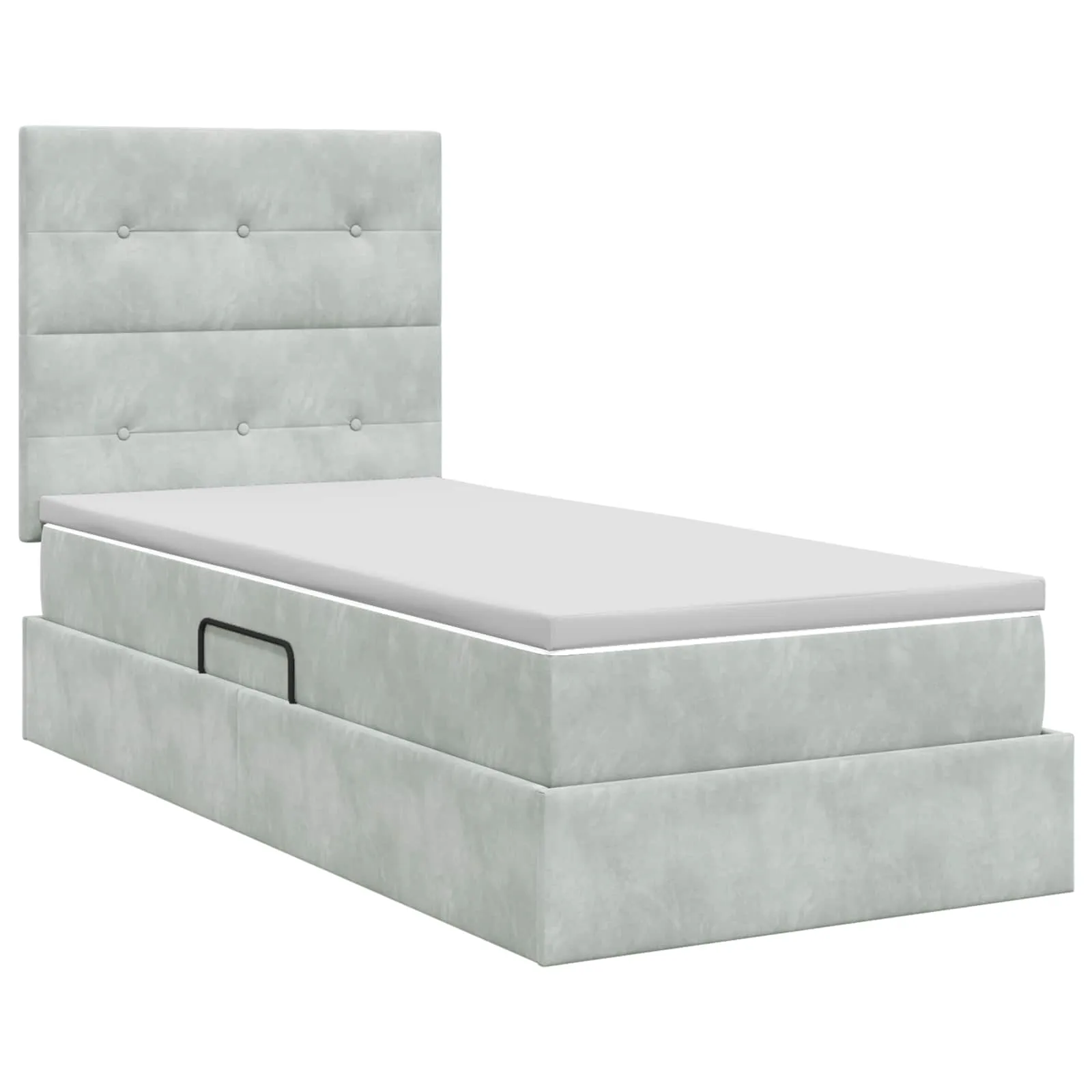 Bett mit LED-Beleuchtung 204 x 100 x 128 cm Hellgrau