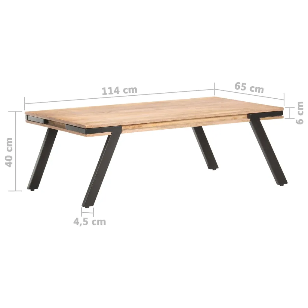 Schlichter Couchtisch aus Vollholz, 114 x 65 x 40 cm, Naturfinish