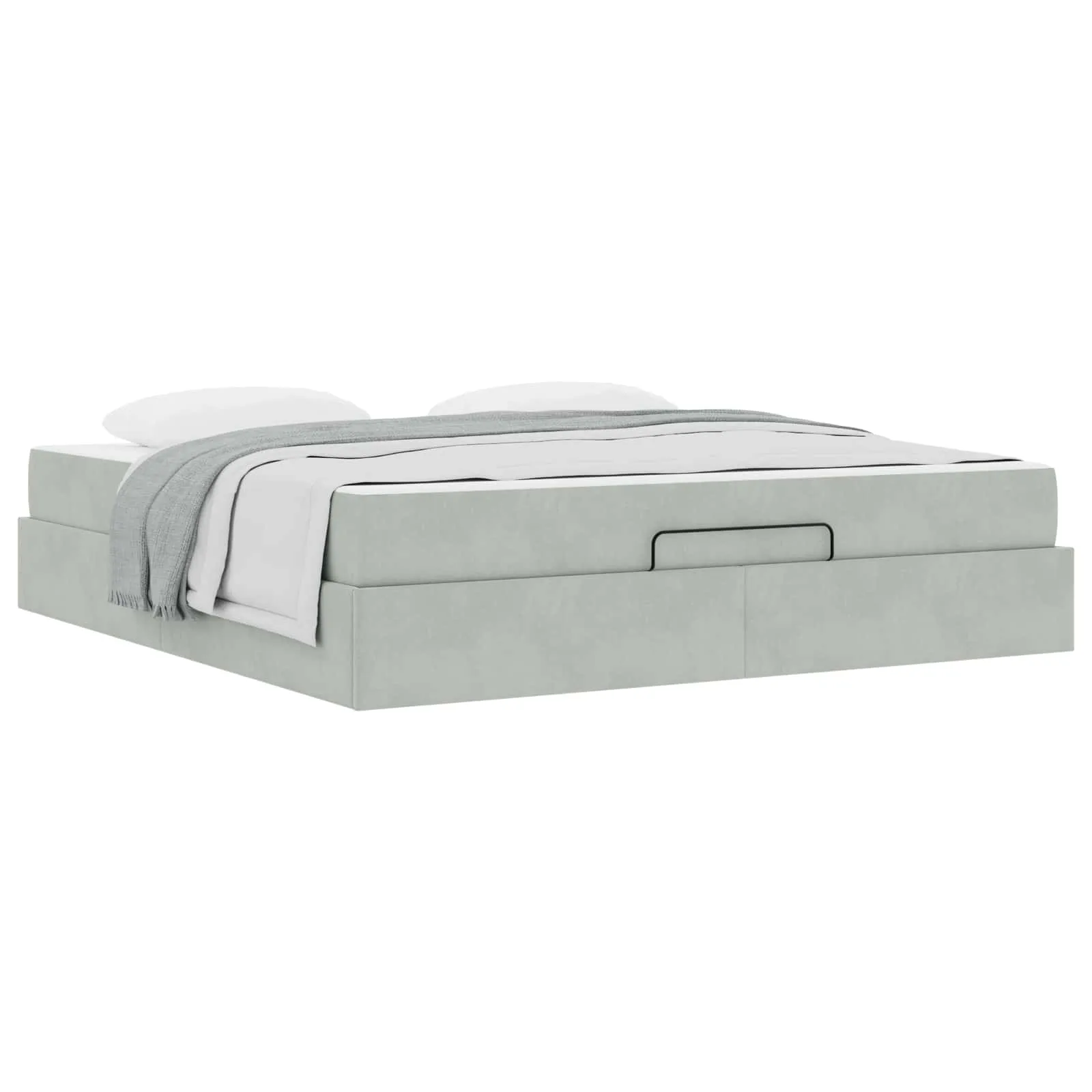 Bettgestell mit Matratze 203 x 180 x 43,5 cm Hellgrau