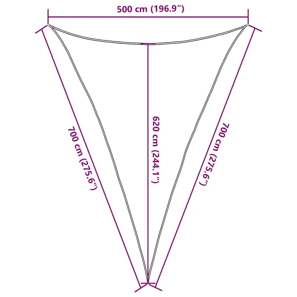 HDPE Sonnensegel Dreieckig 5 x 7 x 7 m Dunkelgrün