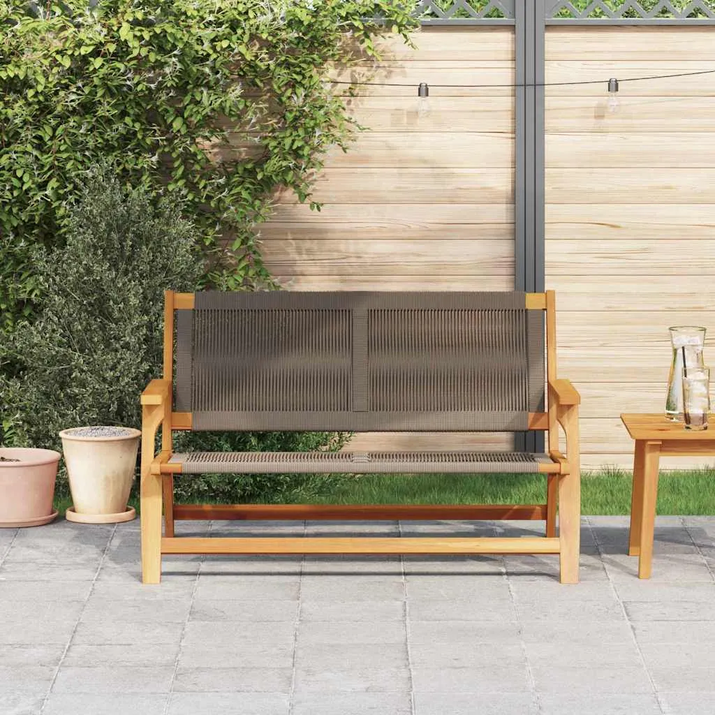 Moderne Gartenbank aus Echtholz, 122 x 76 x 73 cm, Grau