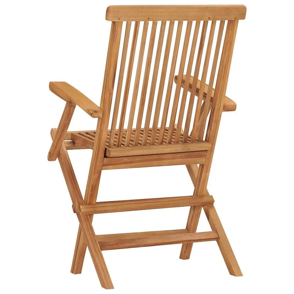 Klappstühle, 2 Stück, mit Armlehnen, Teakholz